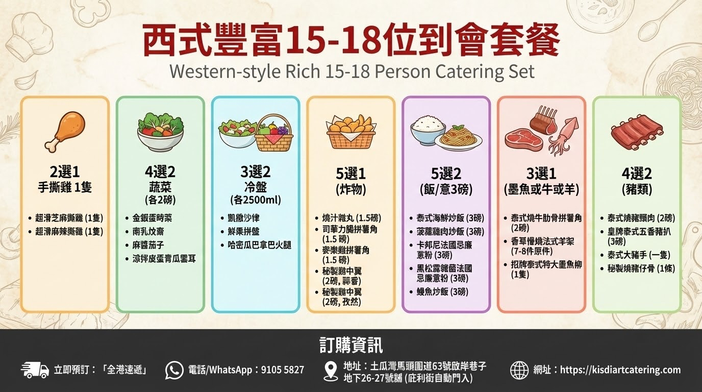 西式豐富15-18位到會套餐
